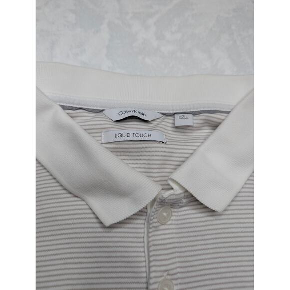 Calvin Klein Liquid Touch Mens Polo Shirt - XL Stripe - Picture 4 of 6